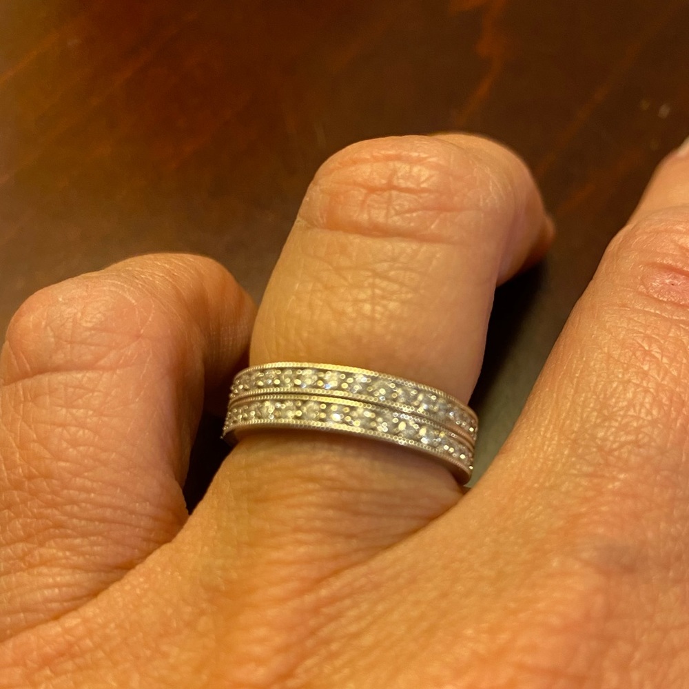 Authentic Diamond and White Gold Wedding band
